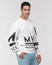 Load image into Gallery viewer, MyVoiceMyFight Sweatshirt Dynamic MV Fight White &amp; Black Crewneck Pullover