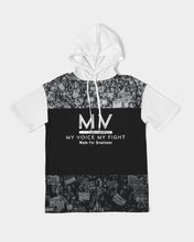 Load image into Gallery viewer, MyVoiceMyFight Hoodie We The People | Black &amp; White Heavyweight Short Sleeve Hoodie