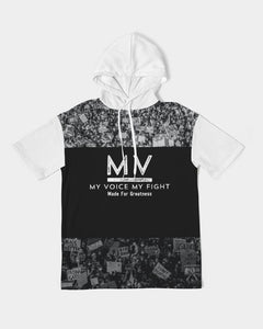 MyVoiceMyFight Hoodie We The People | Black & White Heavyweight Short Sleeve Hoodie