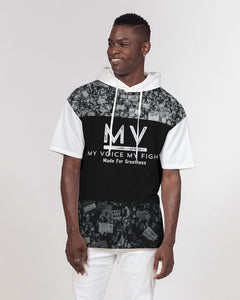 MyVoiceMyFight Hoodie We The People | Black & White Heavyweight Short Sleeve Hoodie